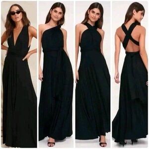 NWT Lulu’s 💥💥💥💥Convertible Black Maxi‎ Dress